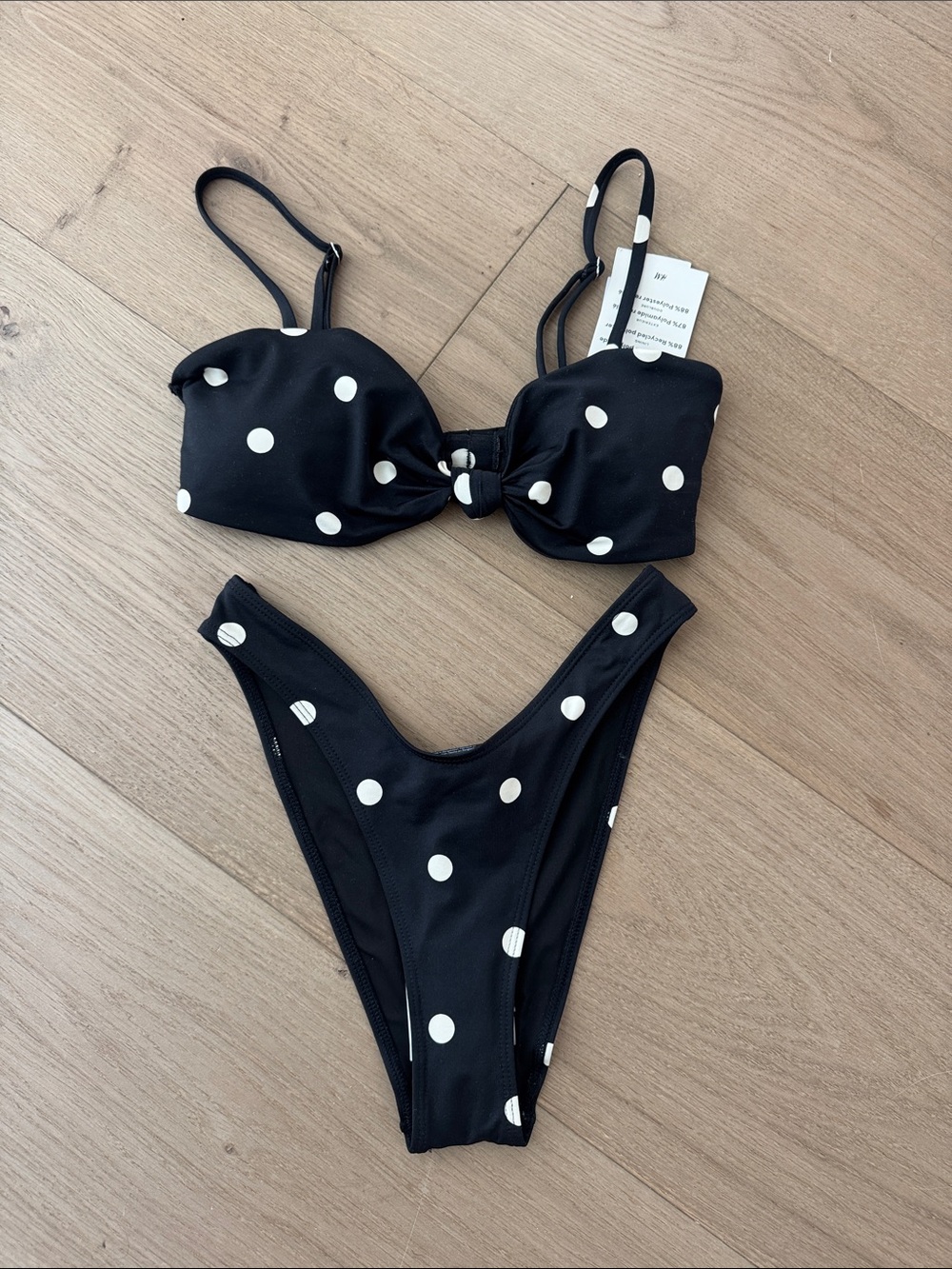 H&M black and white polkadot bikini